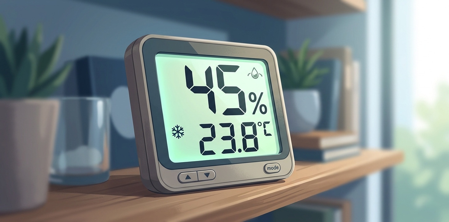 Hygromètre affichant 45%